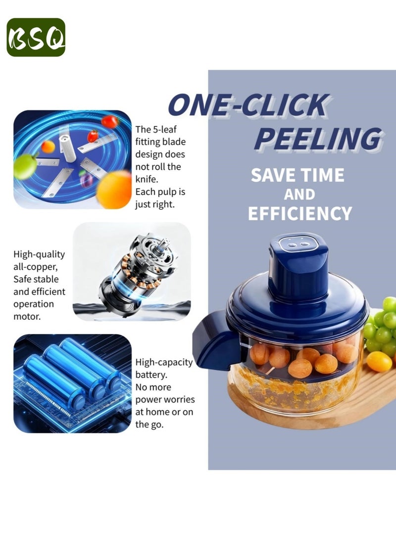 BSQ Electric Grape Peeler | Fully Automatic Peeler | Garlic and Vegetable Peeler | Rechargeable Automatic Fruit and Vegetable Peeler | Peel in 20 Seconds | Easy-to-Clean and Compact Kitchen Tool | Safe to Operate | Suitable for Apples, Grapes, Garlic, Tomatoes, Cherries, and Other Fruits - Image 4